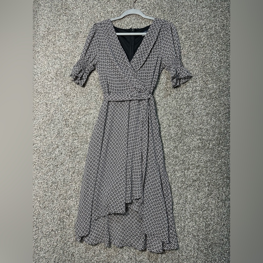 NWT Tommy Hilfiger Faux Wrap Short Sleeve Chiffon Dress Size 8 - Picture 5 of 9